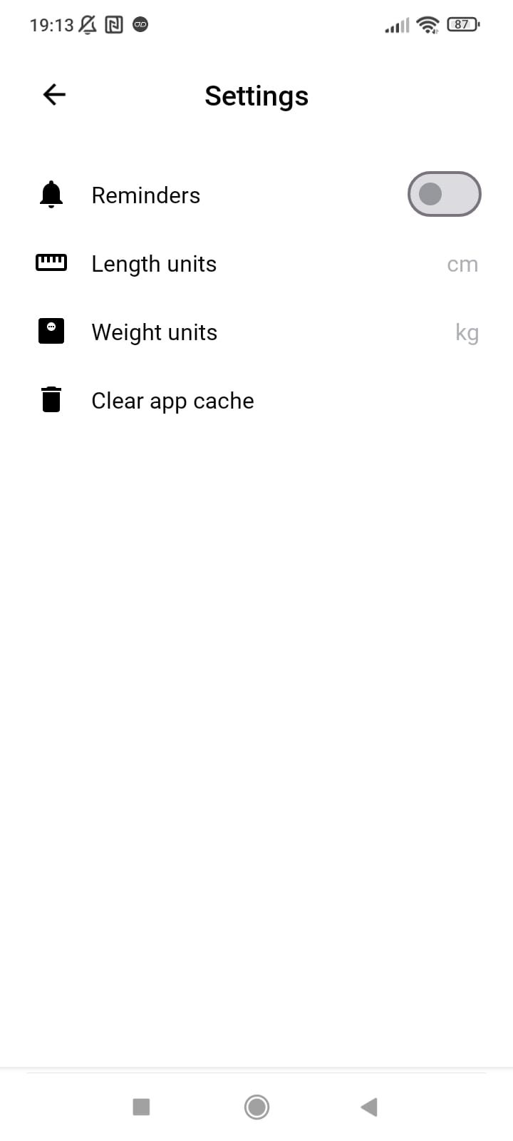 Pantalla configuració