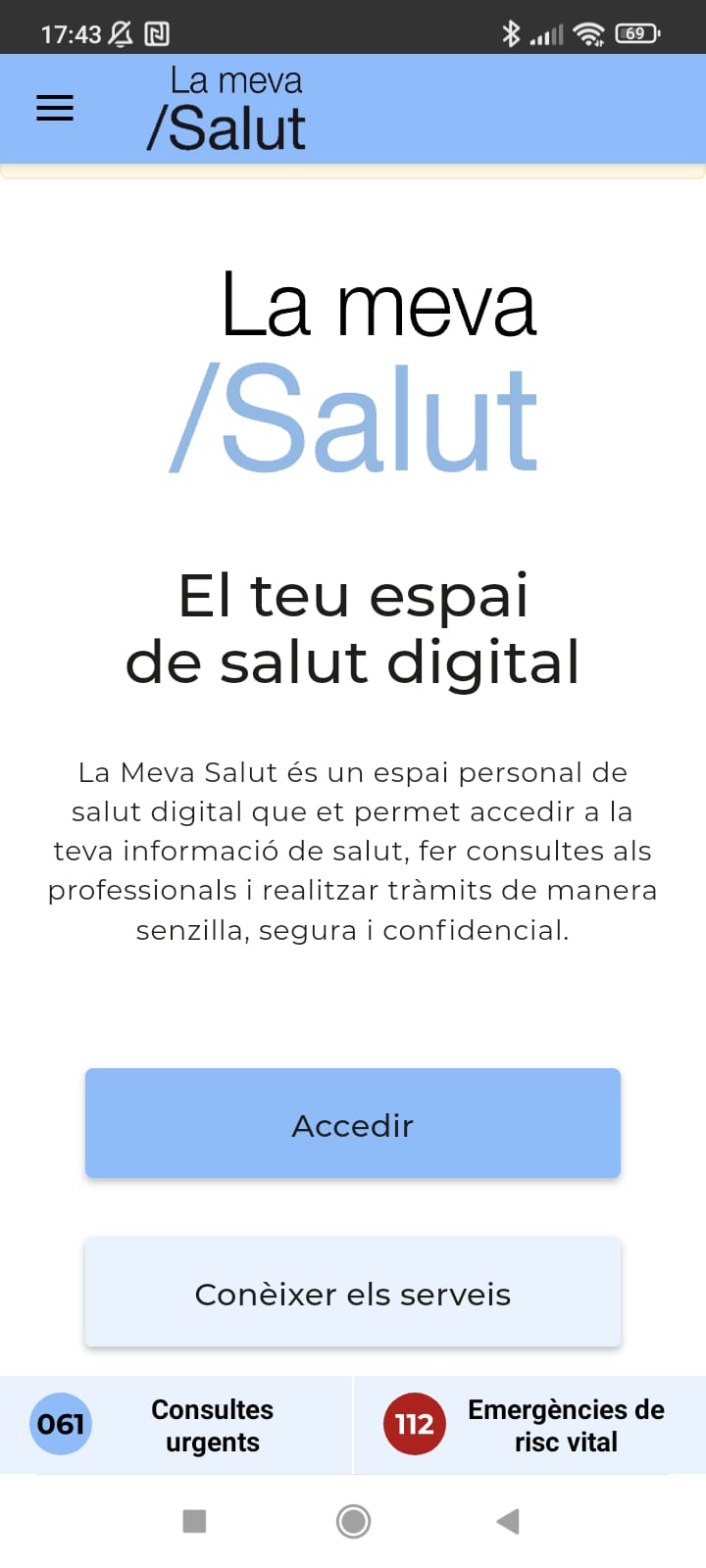 Pantalla inici de sessió