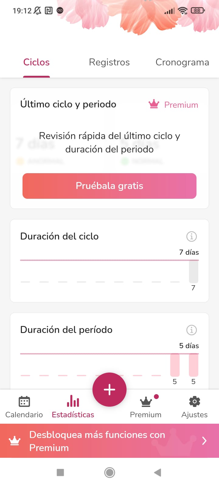 Pantalla estadistica