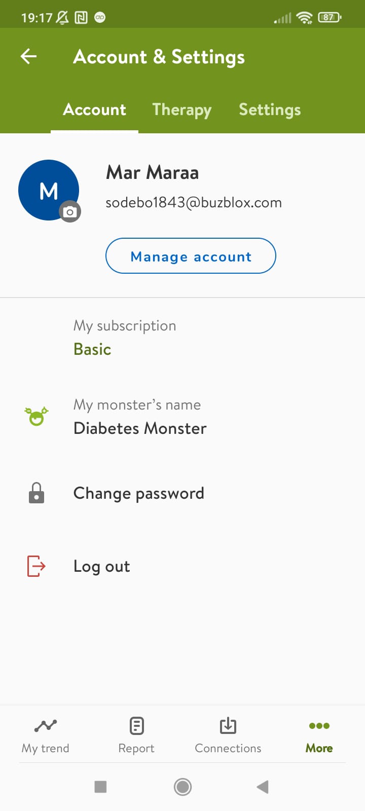 Pantalla configuració