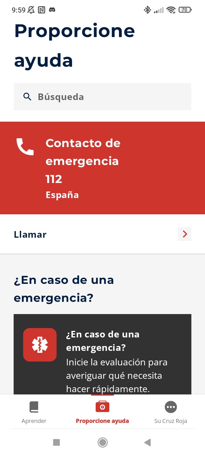 Pantalla proporcione ayuda