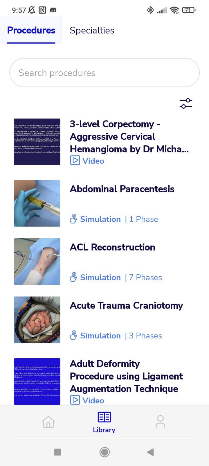 Pantalla library procedures